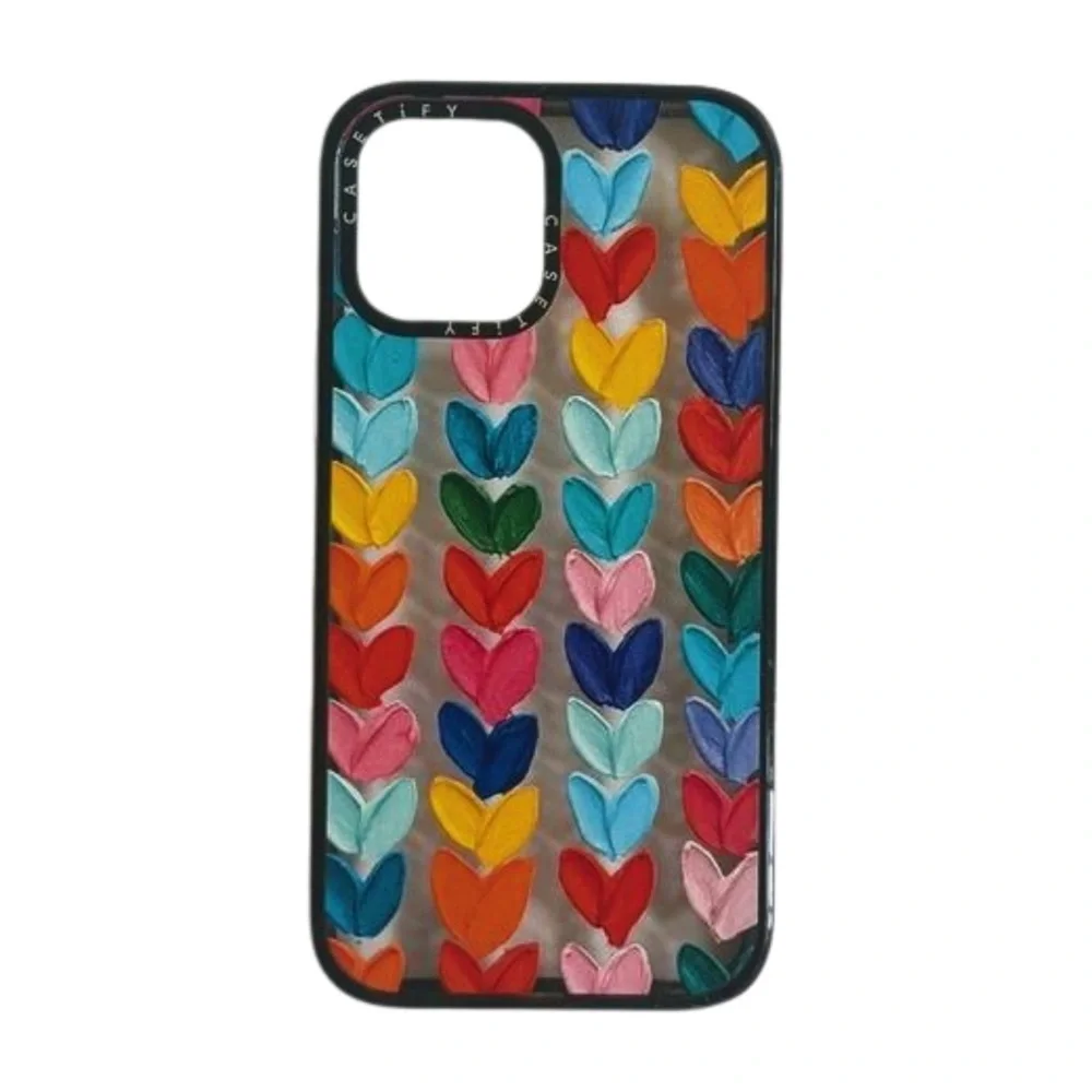 Casetify Clear Polka Daub Hearts IPhone 12 Pro Max Phone Case